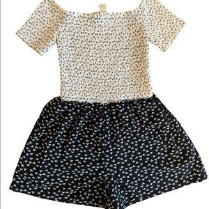 Stretchy black and white romper